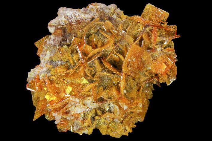 Orange Wulfenite Crystal Cluster - Rowley Mine, Arizona #118951